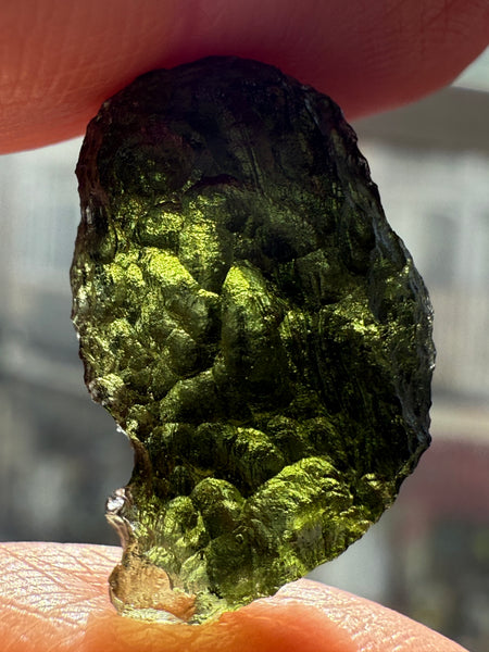 Genuine, raw 3.09 grams piece of Moldavite from Czech Republik