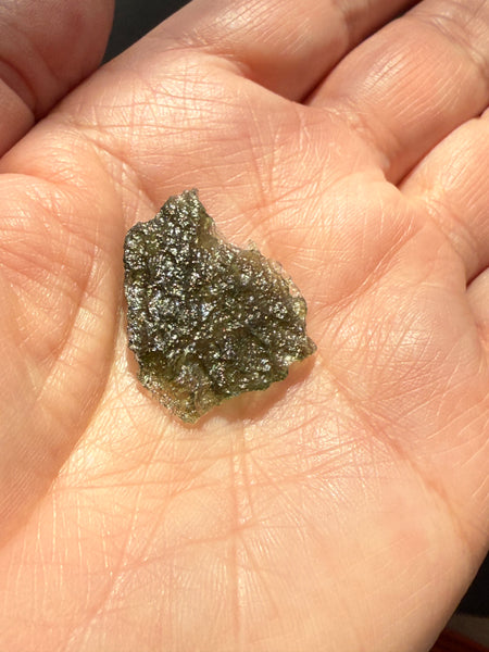 Genuine, raw 2.15 grams Chlum Moldavite from Czech Republic.