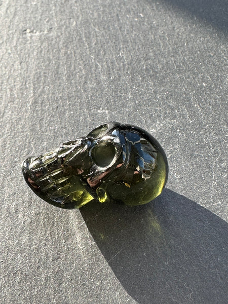 Moldavite skull