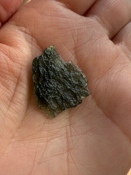 Genuine, raw 2.15 grams Chlum Moldavite from Czech Republic.