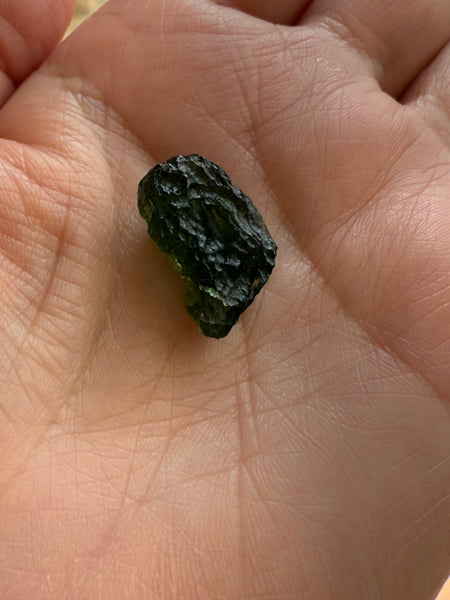 Genuine, raw 3.09 grams piece of Moldavite from Czech Republik