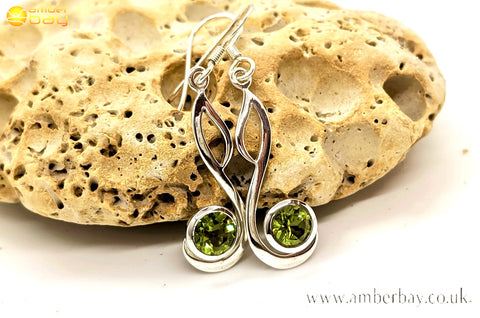 Sterling Silver Peridot Drop Earrings