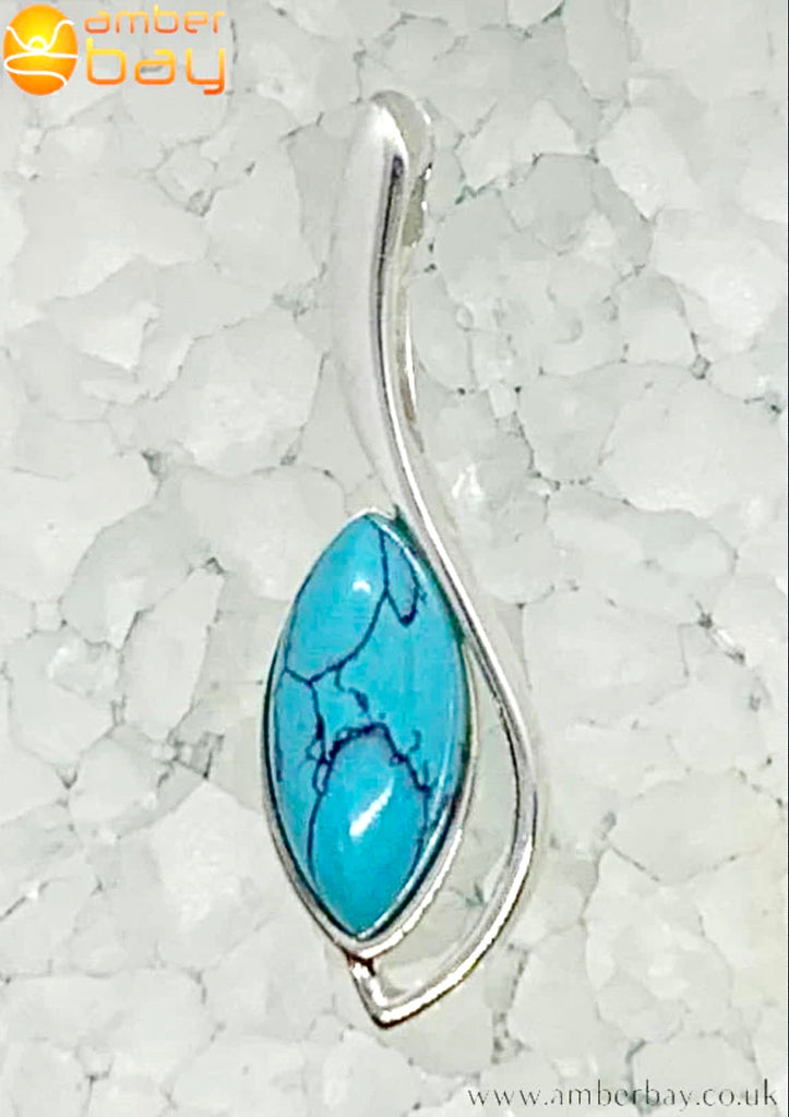 Sterling Silver and Turquoise Twist Pendant