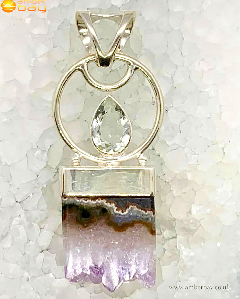 Sterling Silver Amethyst and Blue Topaz Pendant