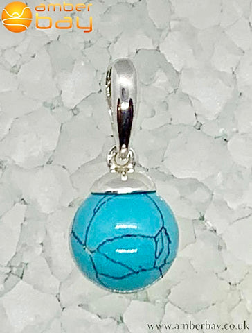 Sterling Silver and Turquoise Ball Drop Pendant