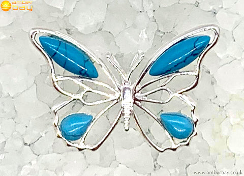 Sterling Silver and Turquoise Butterfly Pendant