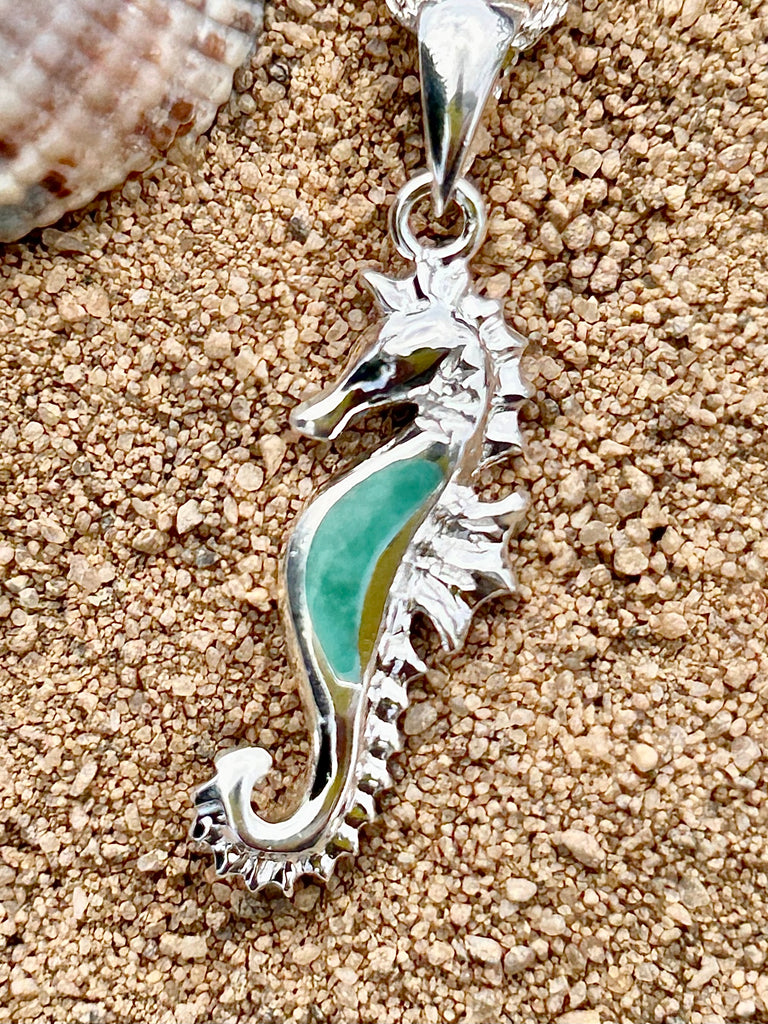 Enamel Cloisonne Seahorse Necklace Handmade 14K Gold Silver – ANARA & CO  Handmade