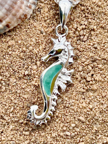 Sea Gems sterling silver & Turquoise Seahorse Necklace