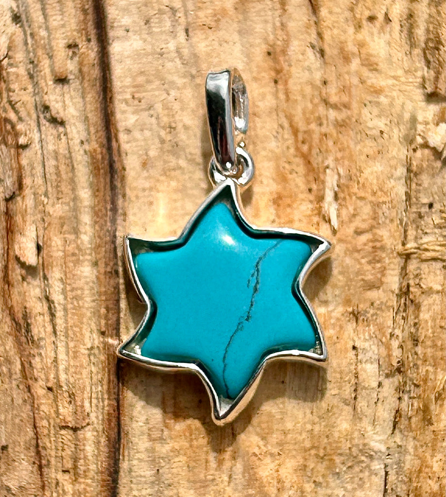 Sterling Silver Starfish Turquoise Pendant
