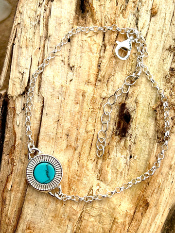 Sterling Silver and Turquoise Bracelet