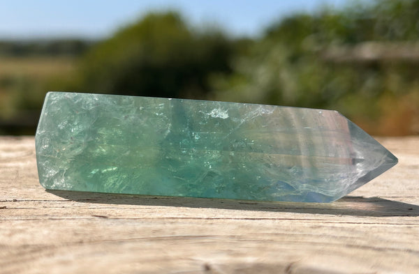 Green Fluorite Crystal Point
