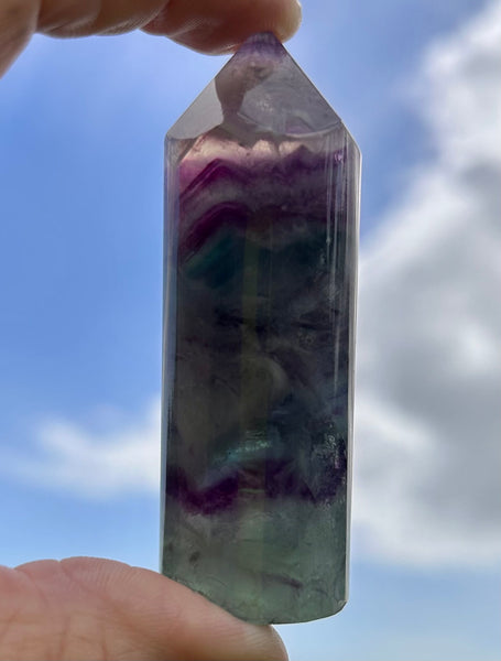Green & Purple Fluorite Rounded Crystal Point