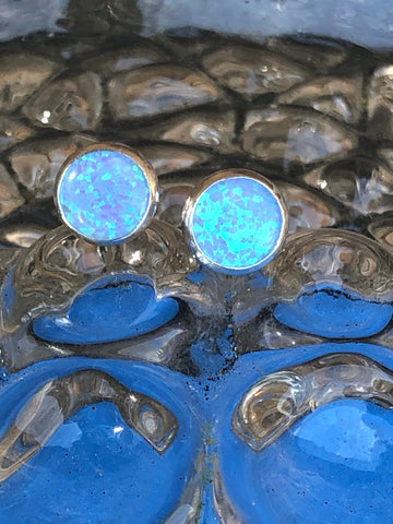 Sterling Silver Opalique Studs