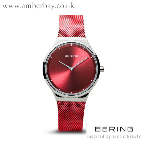 Bering Ladies Red Stainless Steel Watch 12131-303