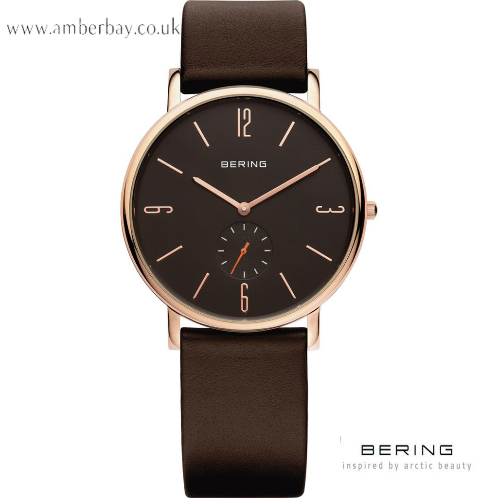 Bering Classic Gents Leather Strap Watch 13739-562