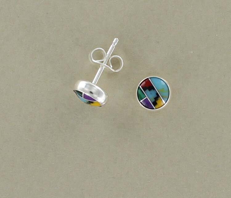 Sterling Silver Aztec Design Stud Earrings