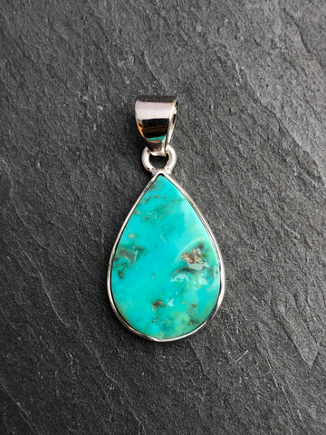 Sleeping Beauty Turquoise Teardrop shape Pendant