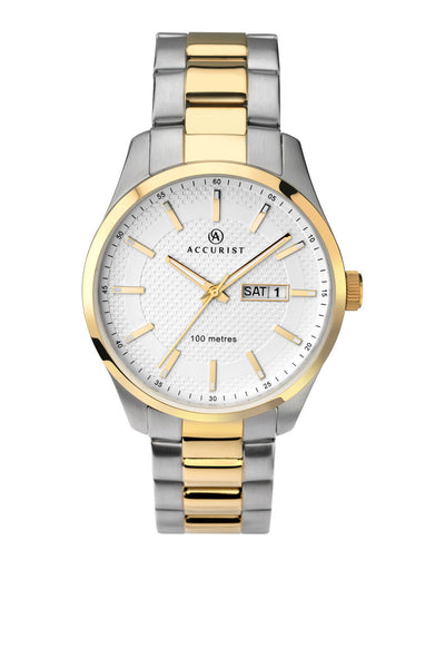 Accursit Gents Day Date Stainless Steel Watch 7057