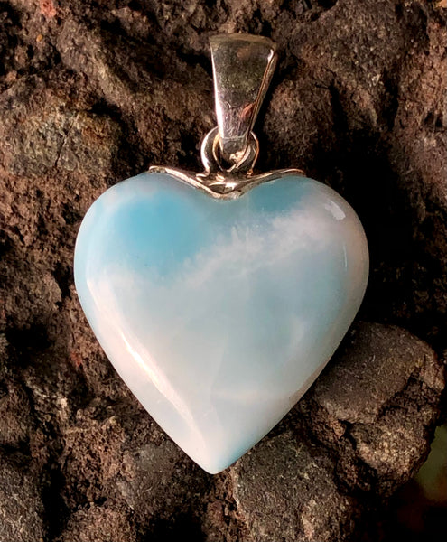Sterling silver Larimar Heart Pendant