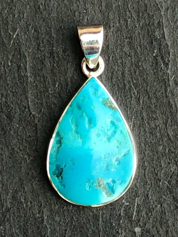 Sleeping Beauty Turquoise Teardrop shape Pendant