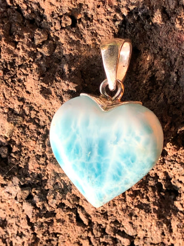 Sterling silver Larimar Heart Pendant