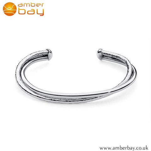 Silver Twisted Torque Bangle AJ78 at Amber Bay