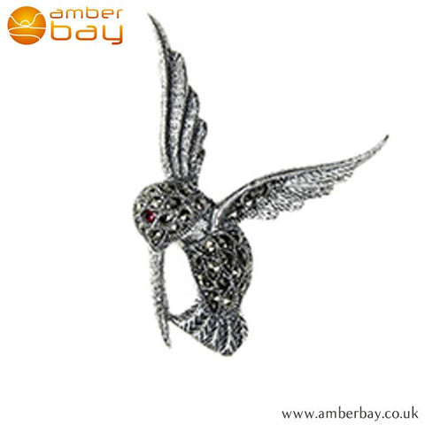 Sterling Silver and Marcasite Humming Bird Brooch at Amber Bay