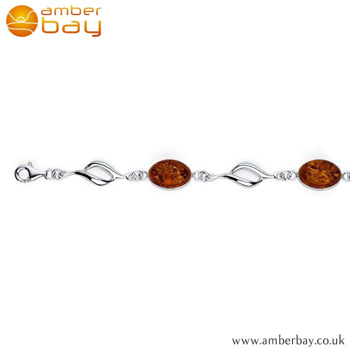Silver and Amber Delicate Bracelet BR216 at Amber Bay