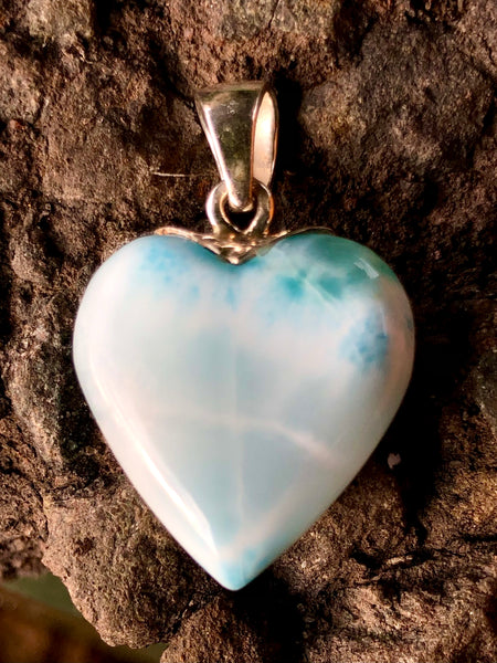 Sterling silver Larimar Heart Pendant