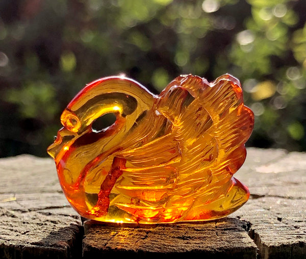 Amber Swan Carving