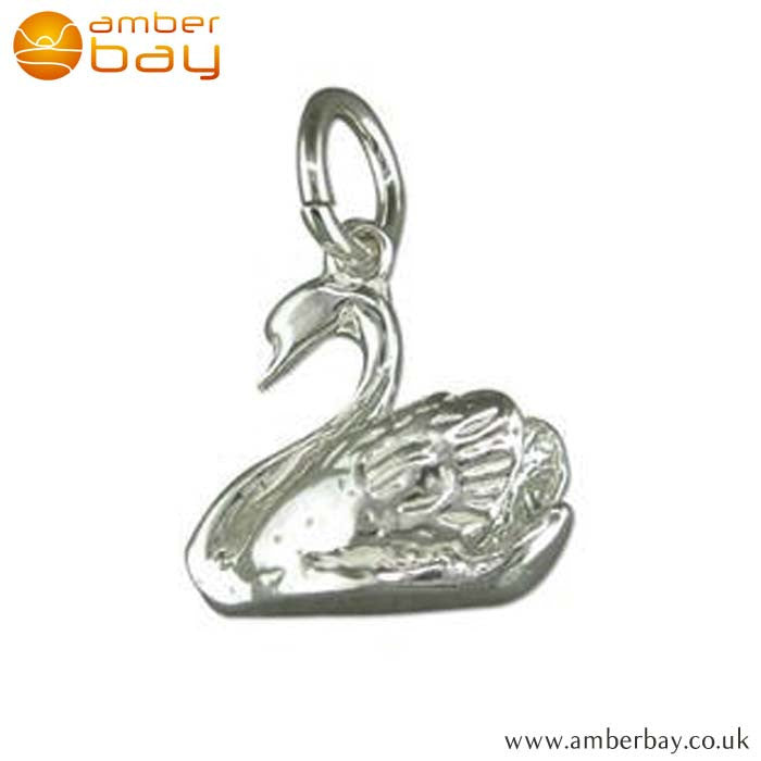 Sterling Silver Swan Charm/Pendant L5512 at Amber Bay
