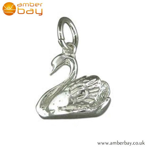 Sterling Silver Swan Charm/Pendant L5512 at Amber Bay
