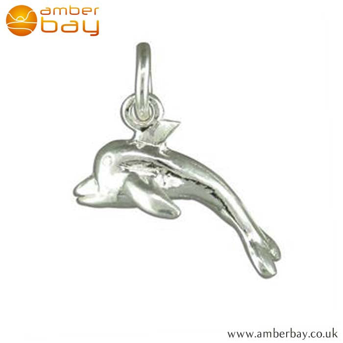 Sterling Silver Dolphin Charm/Pendant R2183 At Amber Bay