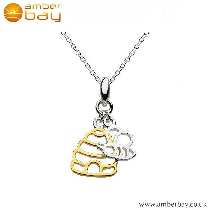 Silver and Gold Plated Bee and Honey Pot Pendant 9466GD Kit Heath at Amber Bay