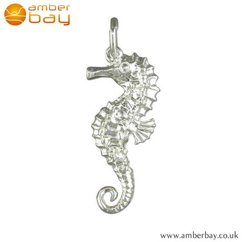 Sterling Silver Seahorse Charm/Pendant L9681 at Amber Bay