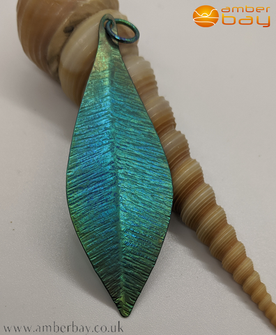 Coloured Titanium Leaf Pendant