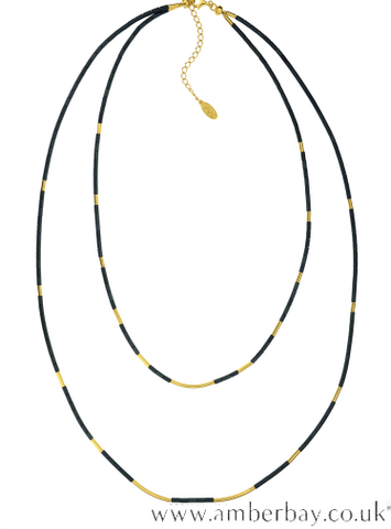 Coloured Hematite and Gold Plated Necklace