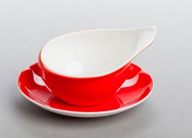AS Cmielow Red and White Dorota Cup and Saucer