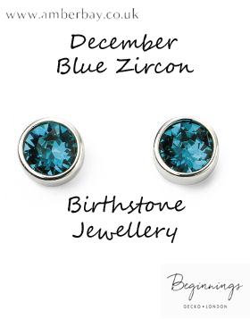 Beginnings December Blue Zircon Swarovski Stud Earrings E5561