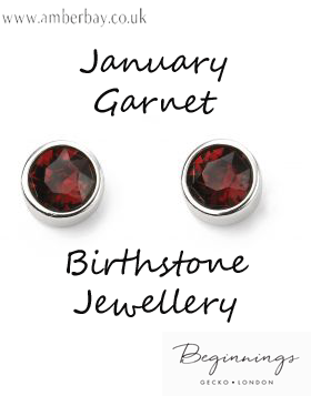 Beginnings January Garnet Swarovski Stud Earrings E5562