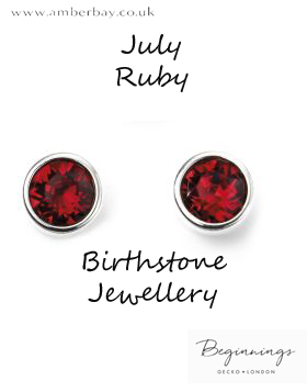 Beginnings July Ruby Swarovski Stud Earrings E5566