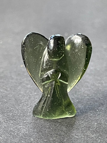 Genuine Moldavite Angel Carving