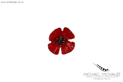 Michael Michaud Red Poppy Pin