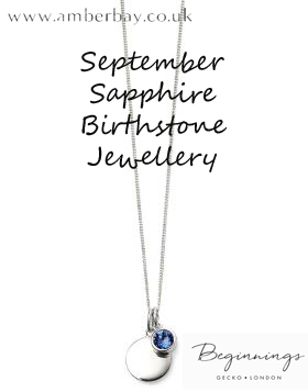 Beginnings September Sapphire Swarovski Disc Pendant and Chain