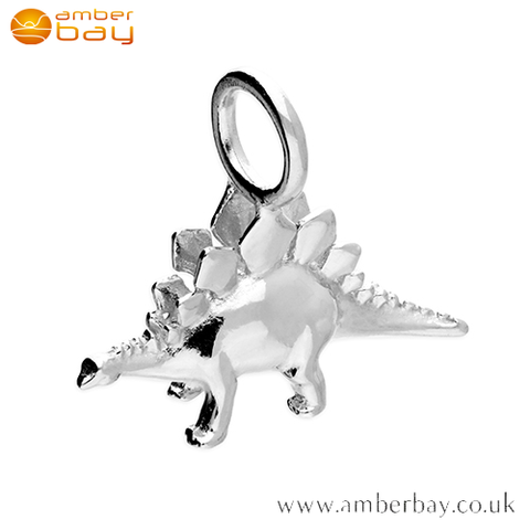 Sterling Silver Stegosaurus Dinosaur Pendant/Charm