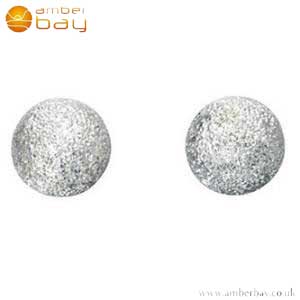 Silver Frosted Ball Studs