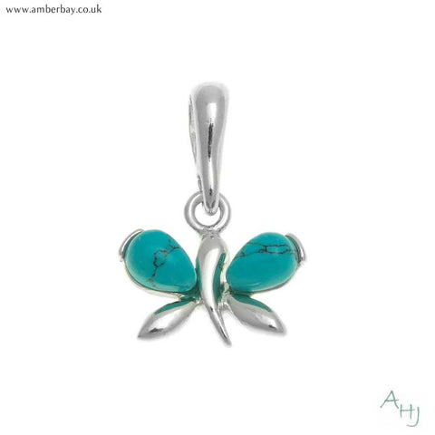 Silver and Turquoise Butterfly Pendant
