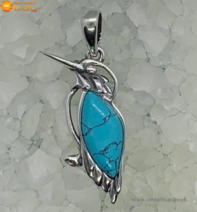 Sterling Silver and Turquoise Kingfisher Pendant