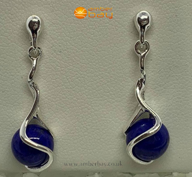 Sterling Silver and Lapis Lazuli Drop Earrings