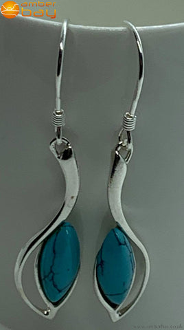 Sterling Silver and Turquoise Drop Earrings